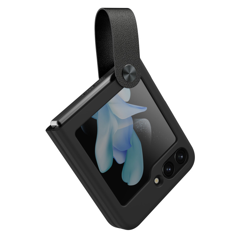 Nillkin Flex Flip dėklas su pakabuku ir stovu Samsung Galaxy Z Flip 5 - juodas
