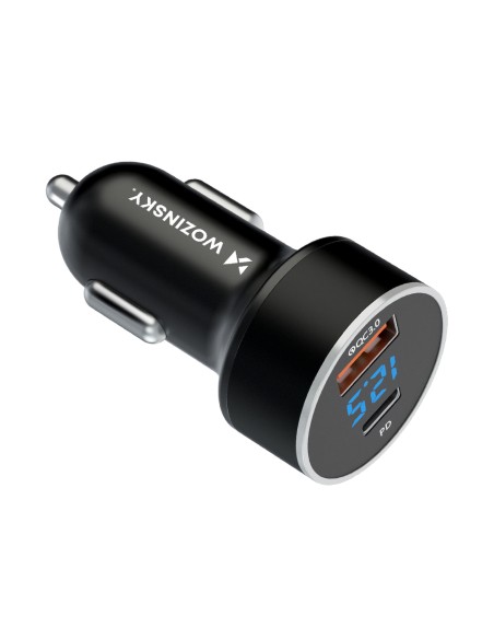Wozinsky WDCCAC USB-C USB-A 36W automobilinis įkroviklis - juodas