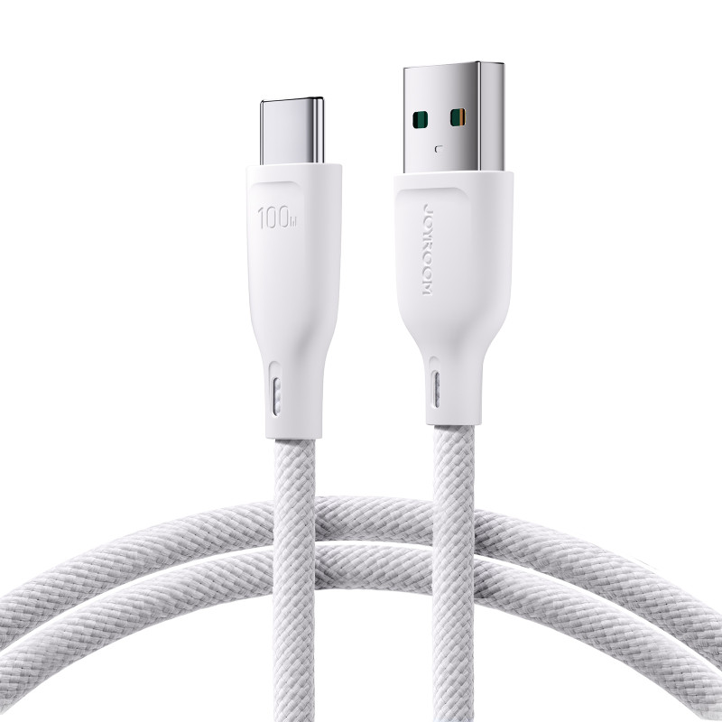 „Joyroom“ kelių spalvų serija SA34-AC6 USB-A / USB-C laidas, 100 W greitas perdavimas, 1 m – baltas