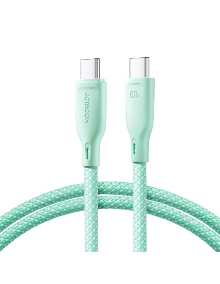 Joyroom SA34-CC3 USB-C – USB-C laidas 60W 480Mb/ s 1m – žalias Joyroom SA34-CC3 USB-C – USB-C laidas 60W 480Mb/ s 1m – žalias