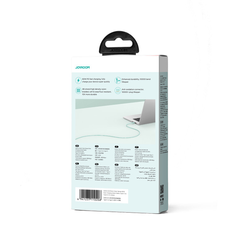 Joyroom SA34-CC3 USB-C – USB-C laidas 60W 480Mb/ s 1m – žalias