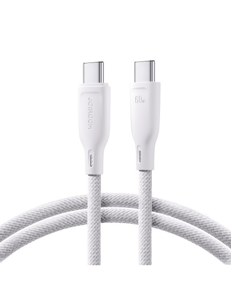 Joyroom SA34-CC3 USB-C – USB-C PD laidas 60W 480Mb/ s 1m – baltas Joyroom SA34-CC3 USB-C – USB-C PD laidas 60W 480Mb/ s 1m – baltas