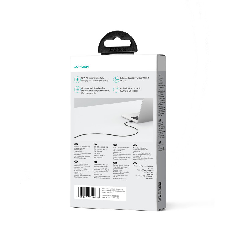 Joyroom SA34-CC3 USB-C - USB-C PD laidas 60W 480Mb/ s 1m - juodas