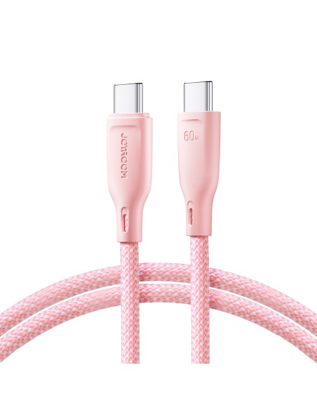 Joyroom SA34-CC3 USB-C – USB-C PD laidas 60W 480Mb/ s 1m – rožinis Joyroom SA34-CC3 USB-C – USB-C PD laidas 60W 480Mb/ s 1m – rožinis