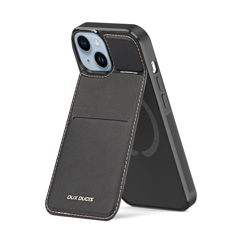 „Dux Ducis Rafi Mag“ piniginės dėklas su „iPhone 15 Plus“ stovu „trys viename“ su „MagSafe“ ir RFID blokavimu – juodas „Dux Ducis Rafi Mag“ piniginės dėklas su „iPhone 15 Plus“ stovu „trys viename“ su „MagSafe“ ir RFID blokavimu – juodas