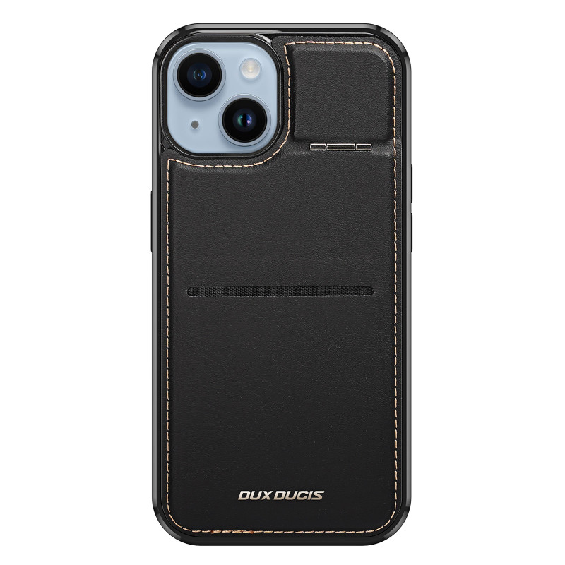 Dux Ducis Rafi Mag piniginės dėklas su 3 viename stovu, skirtu iPhone 15 su MagSafe ir RFID blokavimu - juodas