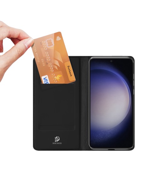 Piniginės dėklas su stovu Samsung Galaxy S23 FE Dux Ducis Skin Pro - juodas