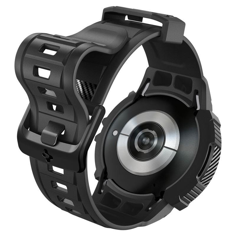 Spigen Rugged Armor Pro dėklas su dirželiu, skirtas Samsung Galaxy Watch 6 (40 mm) - juodas