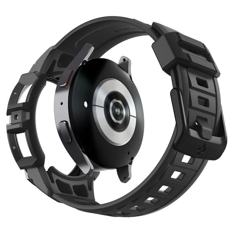 Spigen Rugged Armor Pro dėklas su dirželiu, skirtas Samsung Galaxy Watch 6 (40 mm) - juodas