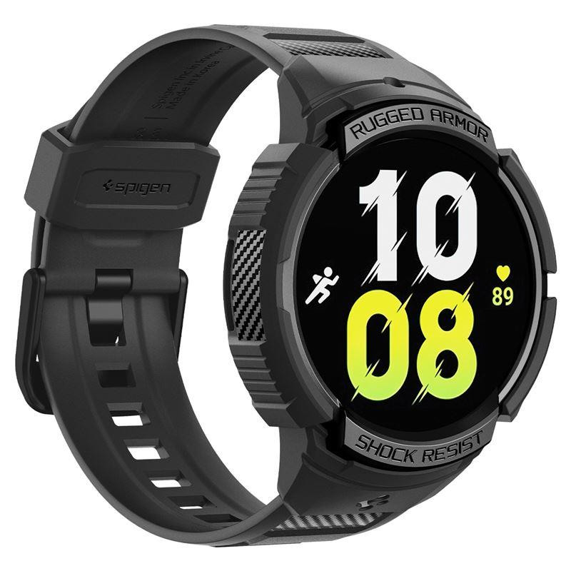 Spigen Rugged Armor Pro dėklas su dirželiu, skirtas Samsung Galaxy Watch 6 (40 mm) - juodas