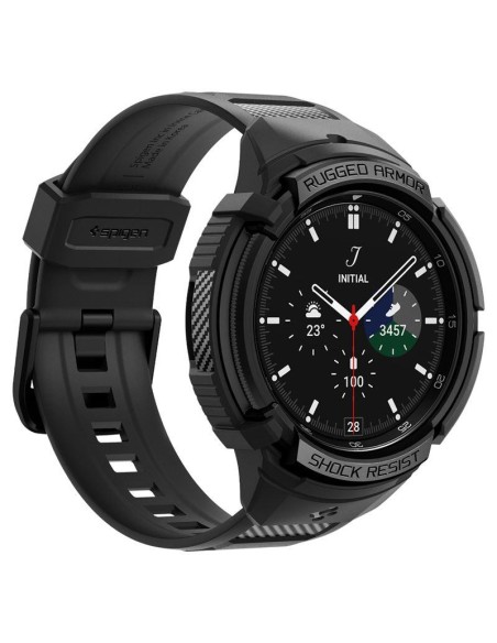 Spigen Rugged Armor Pro dėklas su dirželiu, skirtas Samsung Galaxy Watch 6 Classic (43 mm) - juodas Spigen Rugged Armor Pro dėklas su dirželiu, skirtas Samsung Galaxy Watch 6 Classic (43 mm) - juodas