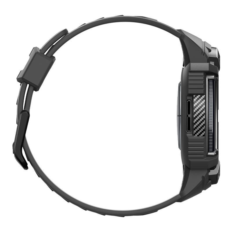 Spigen Rugged Armor Pro dėklas su dirželiu, skirtas Samsung Galaxy Watch 6 Classic (47 mm) - juodas