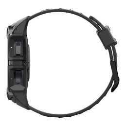 Spigen Rugged Armor Pro dėklas su dirželiu, skirtas Samsung Galaxy Watch 6 Classic (47 mm) - juodas