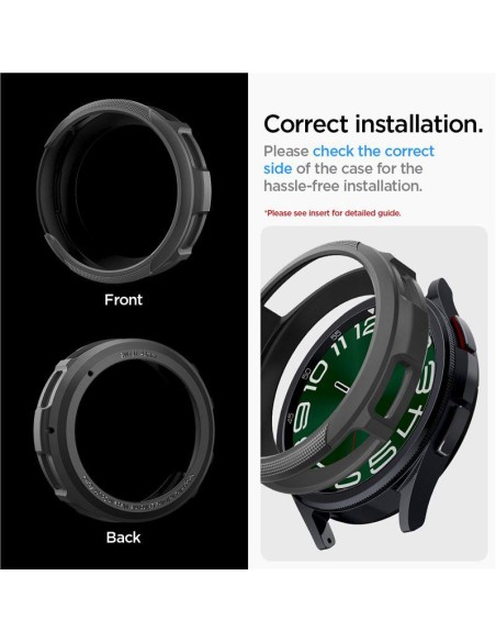 Spigen Liquid Air dėklas, skirtas Samsung Galaxy Watch 6 Classic (43 mm) - matinė juoda