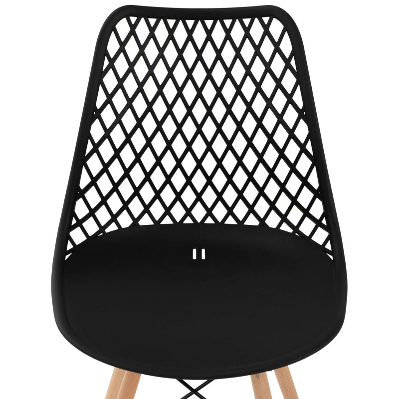 Skandinaviška ažūrinė kėdė su medinėmis kojelėmis virtuvei svetainei maks.150kg 4vnt.