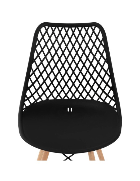 Skandinaviška ažūrinė kėdė su medinėmis kojelėmis virtuvei svetainei maks.150kg 4vnt.