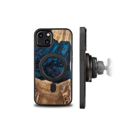Medinis ir dervos dėklas skirtas iPhone 13 MagSafe Bewood Unique Neptun - tamsiai mėlyna ir juoda Medinis ir dervos dėklas skirtas iPhone 13 MagSafe Bewood Unique Neptun - tamsiai mėlyna ir juoda
