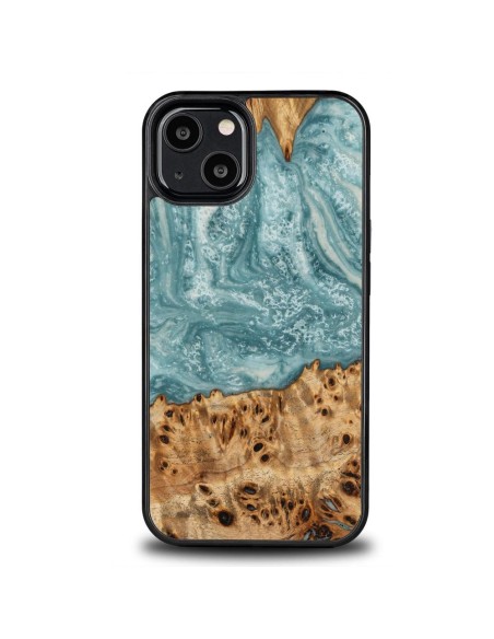 Medinis ir dervos dėklas iPhone 13 Bewood Unique Uranus - mėlynos ir baltos spalvos Medinis ir dervos dėklas iPhone 13 Bewood Unique Uranus - mėlynos ir baltos spalvos