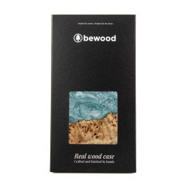 Medinis ir dervos dėklas iPhone 13 Bewood Unique Uranus - mėlynos ir baltos spalvos