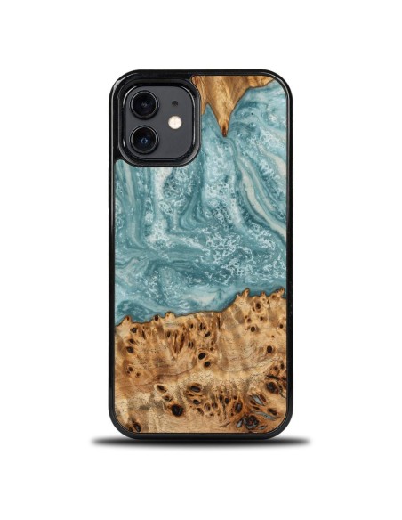 Medinis ir dervos dėklas skirtas iPhone 12/ 12 Pro Bewood Unique Uranus - mėlyna ir balta Medinis ir dervos dėklas skirtas iPhone 12/ 12 Pro Bewood Unique Uranus - mėlyna ir balta