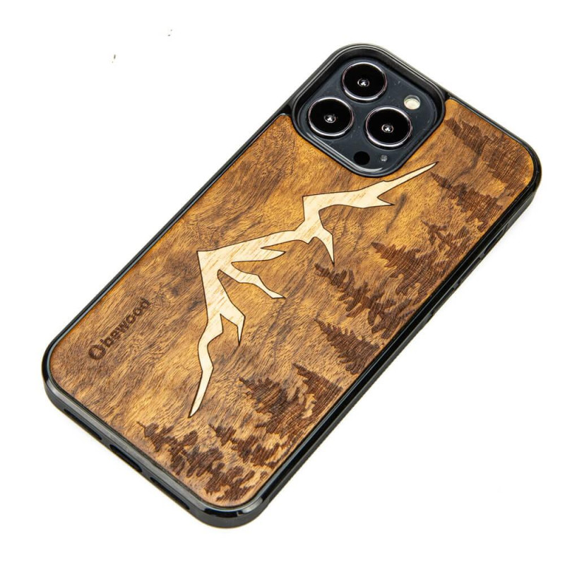 Medinis dėklas iPhone 13 Pro Max Bewood Imbuia Mountains