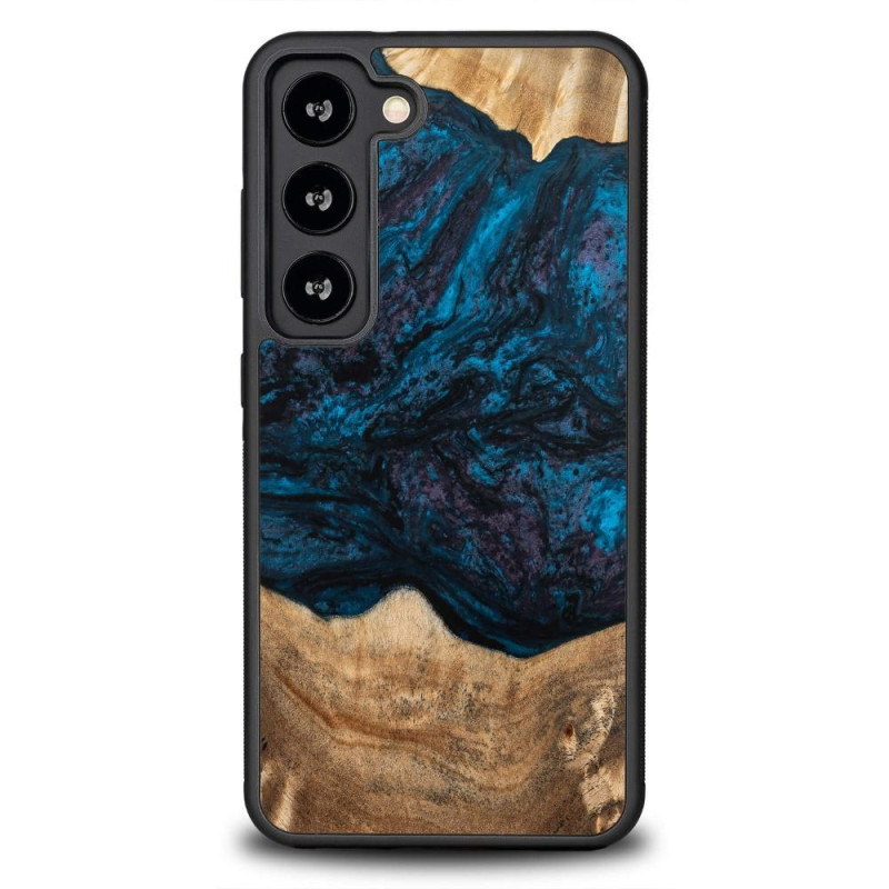 Medinis ir dervos dėklas, skirtas Samsung Galaxy S23 Bewood Unique Neptun - tamsiai mėlyna ir juoda Medinis ir dervos dėklas, skirtas Samsung Galaxy S23 Bewood Unique Neptun - tamsiai mėlyna ir juoda