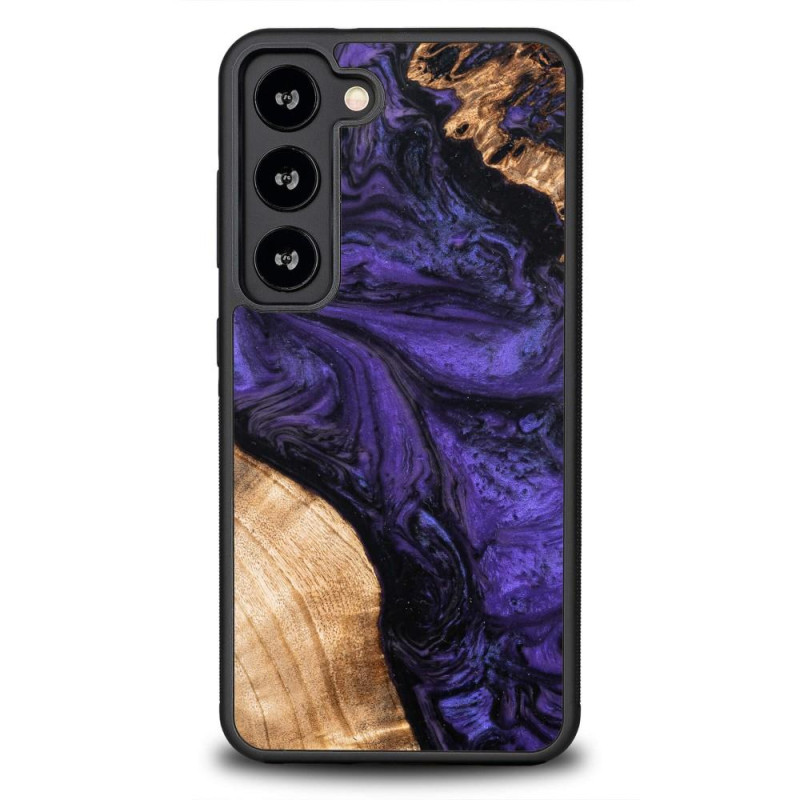 Medinis ir dervos dėklas Samsung Galaxy S23 Bewood Unique Violet - violetinė ir juoda Medinis ir dervos dėklas Samsung Galaxy S23 Bewood Unique Violet - violetinė ir juoda
