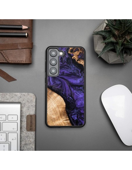 Medinis ir dervos dėklas Samsung Galaxy S23 Bewood Unique Violet - violetinė ir juoda Medinis ir dervos dėklas Samsung Galaxy S23 Bewood Unique Violet - violetinė ir juoda