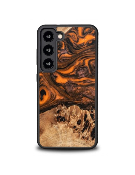Medinis ir dervos dėklas Samsung Galaxy S23 Bewood Unique Orange - oranžinė ir juoda Medinis ir dervos dėklas Samsung Galaxy S23 Bewood Unique Orange - oranžinė ir juoda