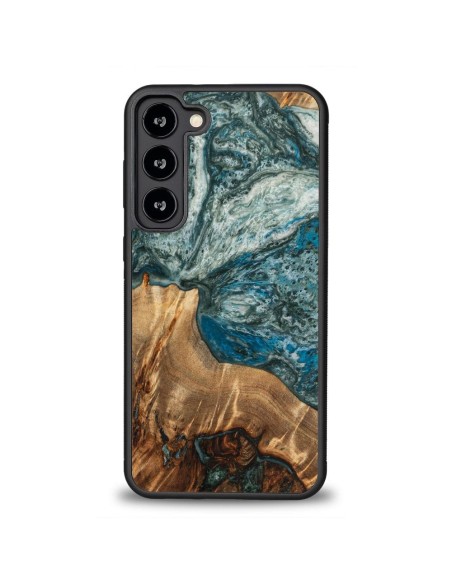 Medinis ir dervos dėklas Samsung Galaxy S23 Plus Bewood Unique Planet Earth - mėlynai žalias Medinis ir dervos dėklas Samsung Galaxy S23 Plus Bewood Unique Planet Earth - mėlynai žalias