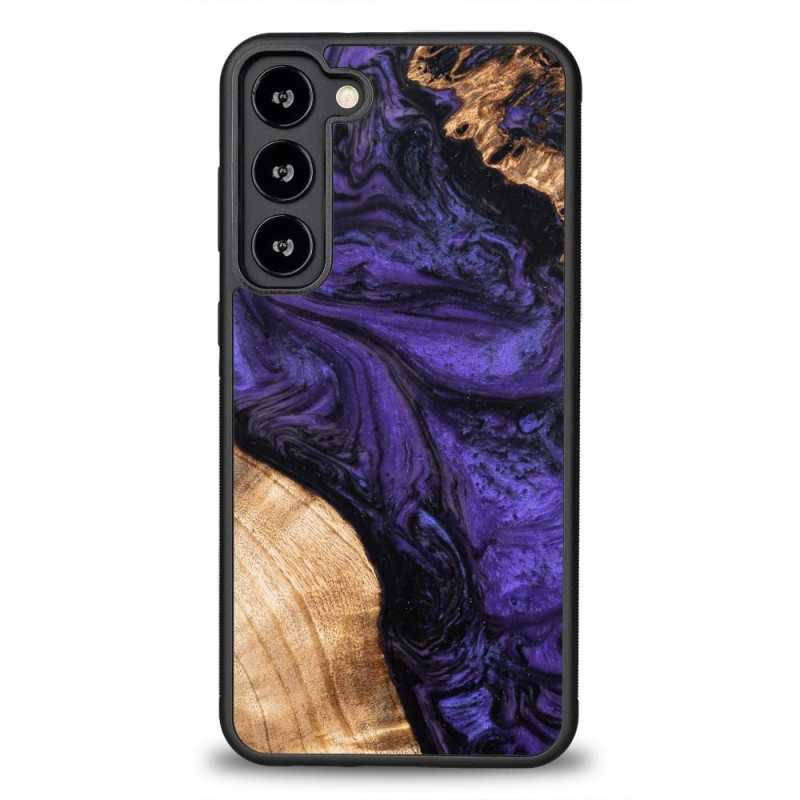 Medinis ir dervos dėklas, skirtas Samsung Galaxy S23 Plus Bewood Unique Violet - violetinė ir juoda Medinis ir dervos dėklas, skirtas Samsung Galaxy S23 Plus Bewood Unique Violet - violetinė ir juoda