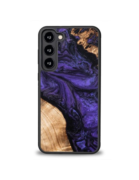 Medinis ir dervos dėklas, skirtas Samsung Galaxy S23 Plus Bewood Unique Violet - violetinė ir juoda