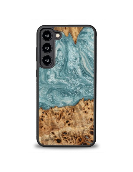 Medinis ir dervos dėklas Samsung Galaxy S23 Plus Bewood Unique Uranus - mėlynos ir baltos spalvos Medinis ir dervos dėklas Samsung Galaxy S23 Plus Bewood Unique Uranus - mėlynos ir baltos spalvos