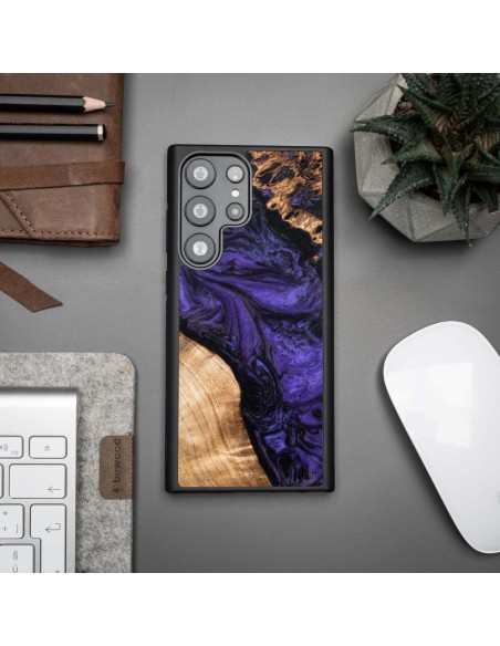Medinis ir dervos dėklas, skirtas Samsung Galaxy S23 Ultra Bewood Unique Violet - violetinė ir juoda Medinis ir dervos dėklas, skirtas Samsung Galaxy S23 Ultra Bewood Unique Violet - violetinė ir juoda