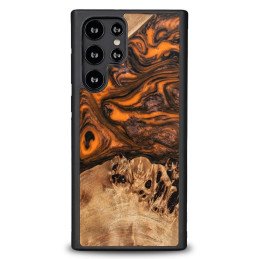 Medinis ir dervos dėklas Samsung Galaxy S23 Ultra Bewood Unique Orange - oranžinė ir juoda