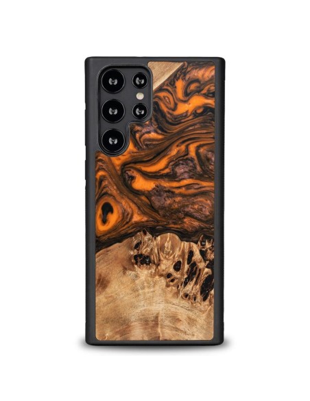 Medinis ir dervos dėklas Samsung Galaxy S23 Ultra Bewood Unique Orange - oranžinė ir juoda Medinis ir dervos dėklas Samsung Galaxy S23 Ultra Bewood Unique Orange - oranžinė ir juoda