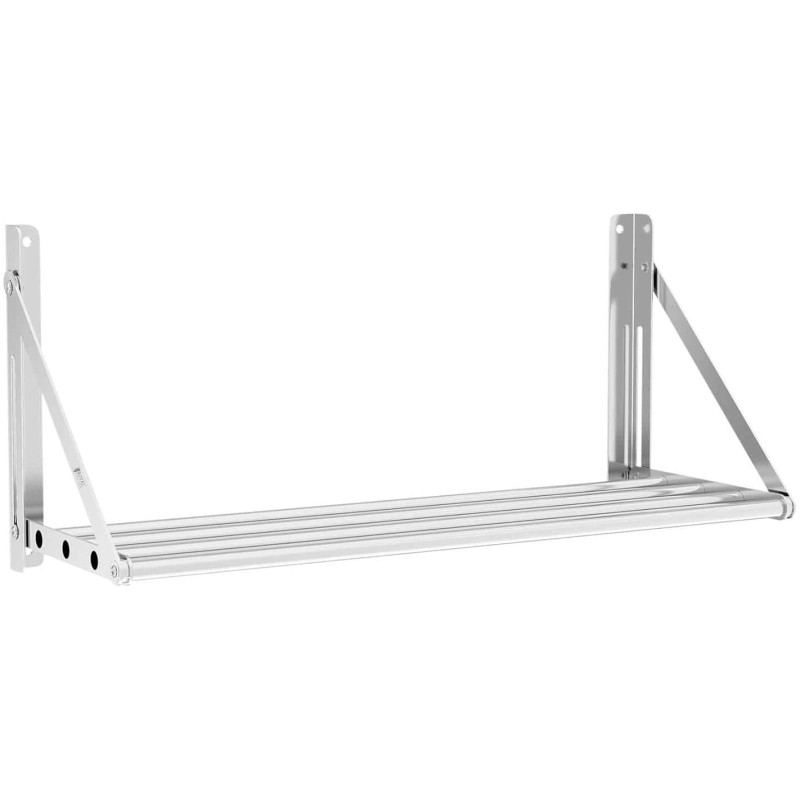 Nerūdijančio plieno sulankstoma sieninė lentyna iki 40 kg 80 x 30 cm