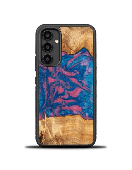 Medinis ir dervos dėklas Samsung Galaxy A54 5G Bewood Unique Vegas - rožinė ir mėlyna Medinis ir dervos dėklas Samsung Galaxy A54 5G Bewood Unique Vegas - rožinė ir mėlyna