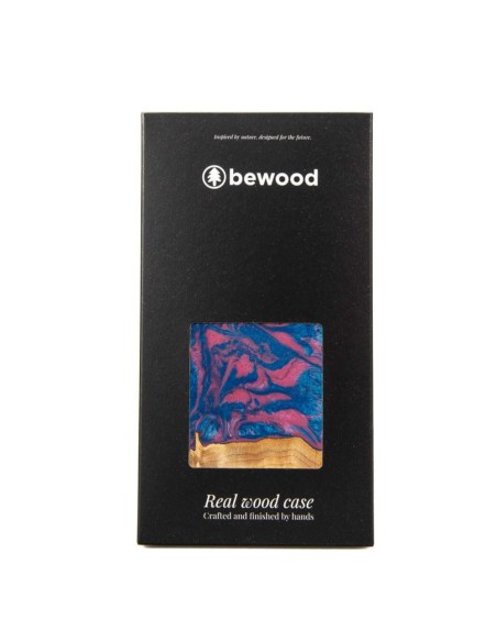 Medinis ir dervos dėklas Samsung Galaxy A54 5G Bewood Unique Vegas - rožinė ir mėlyna Medinis ir dervos dėklas Samsung Galaxy A54 5G Bewood Unique Vegas - rožinė ir mėlyna