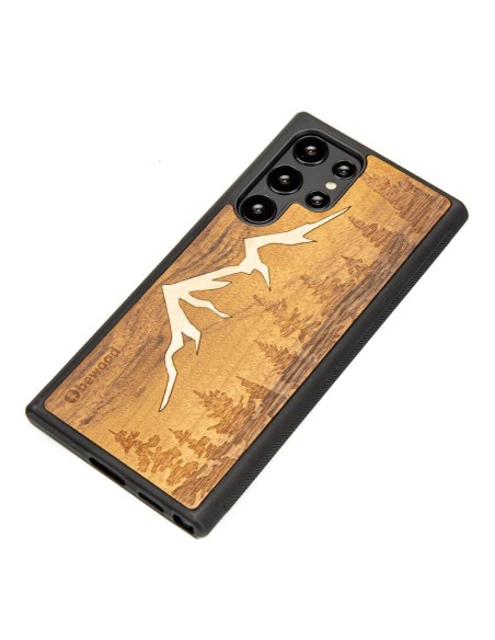 Medinis Samsung Galaxy S22 Ultra Bewood Mount Imbuia dėklas Medinis Samsung Galaxy S22 Ultra Bewood Mount Imbuia dėklas
