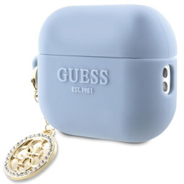 Guess 3D Rubber 4G Diamond Charm dėklas, skirtas AirPods Pro 2 – mėlynas