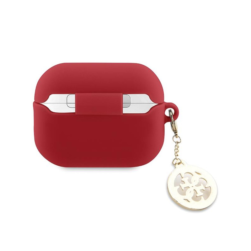Guess 3D Rubber 4G Diamond Charm dėklas, skirtas AirPods Pro 2 – raudonas