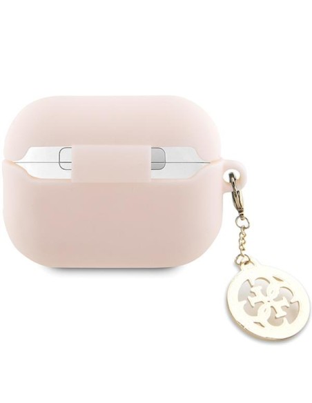 Guess 3D Rubber 4G Diamond Charm dėklas, skirtas AirPods Pro 2 – rožinis