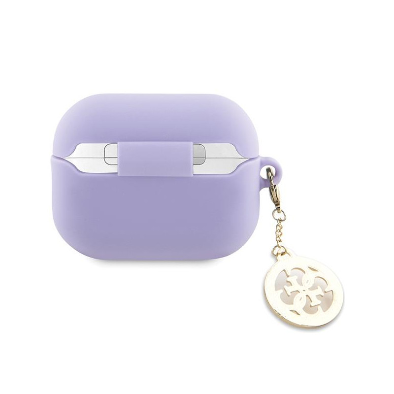 Guess 3D Rubber 4G Diamond Charm dėklas, skirtas AirPods Pro 2 – violetinis