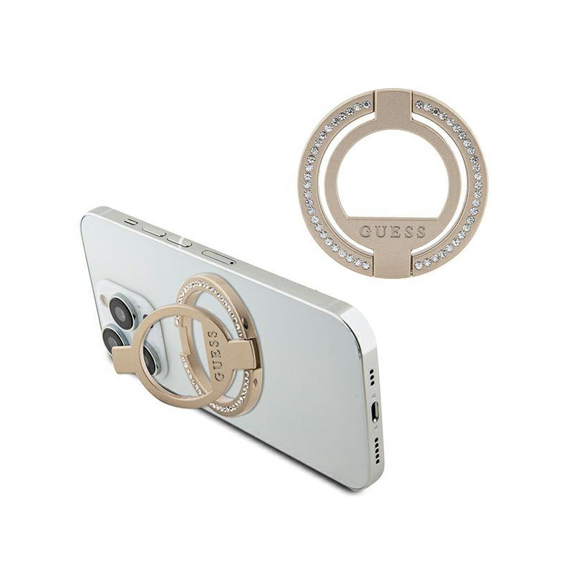 Guess MagSafe Ring Kalnų krištolinis laikiklis - auksinis Guess MagSafe Ring Kalnų krištolinis laikiklis - auksinis