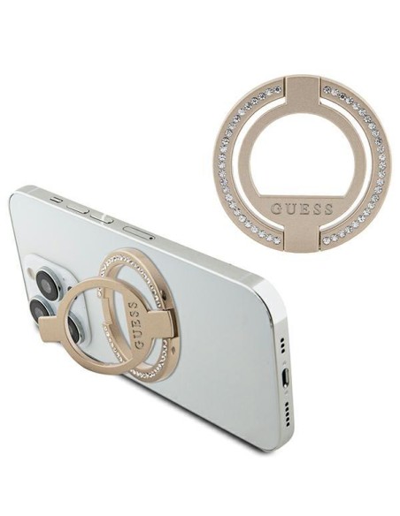 Guess MagSafe Ring Kalnų krištolinis laikiklis - auksinis Guess MagSafe Ring Kalnų krištolinis laikiklis - auksinis