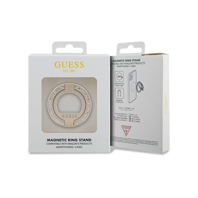 Guess MagSafe Ring Kalnų krištolinis laikiklis - auksinis