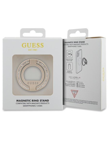 Guess MagSafe Ring Kalnų krištolinis laikiklis - auksinis Guess MagSafe Ring Kalnų krištolinis laikiklis - auksinis