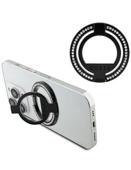 Guess MagSafe Ring Kalnų krištolinis laikiklis - juodas Guess MagSafe Ring Kalnų krištolinis laikiklis - juodas