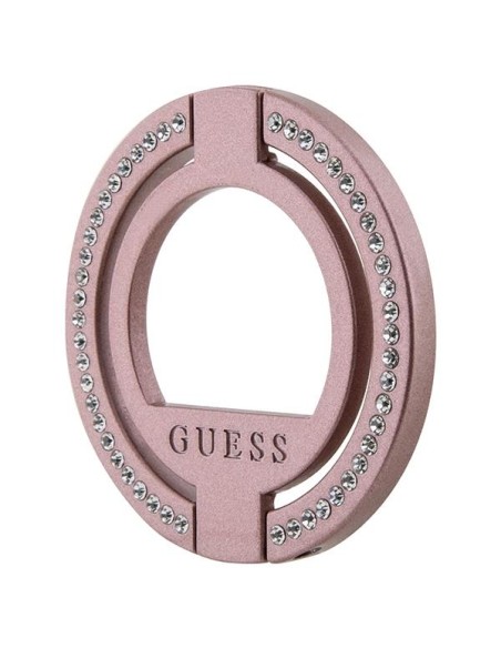 Guess MagSafe Ring Rhinestone laikiklis - rožinis Guess MagSafe Ring Rhinestone laikiklis - rožinis